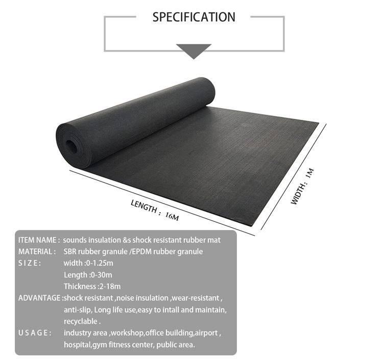 Pearl black low density rubber roll detailed technical sheet 3