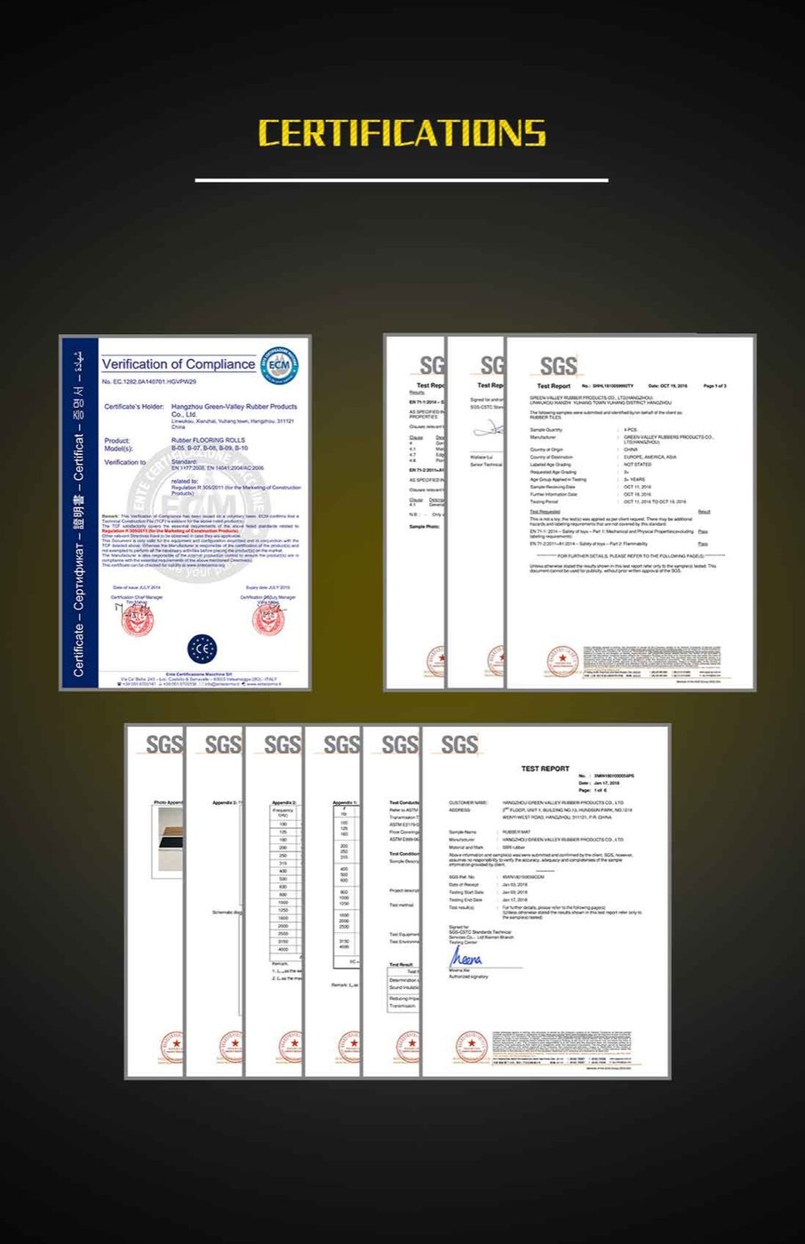 Composite Rubber Mat with Right Angle Edge detailed technical sheet 1