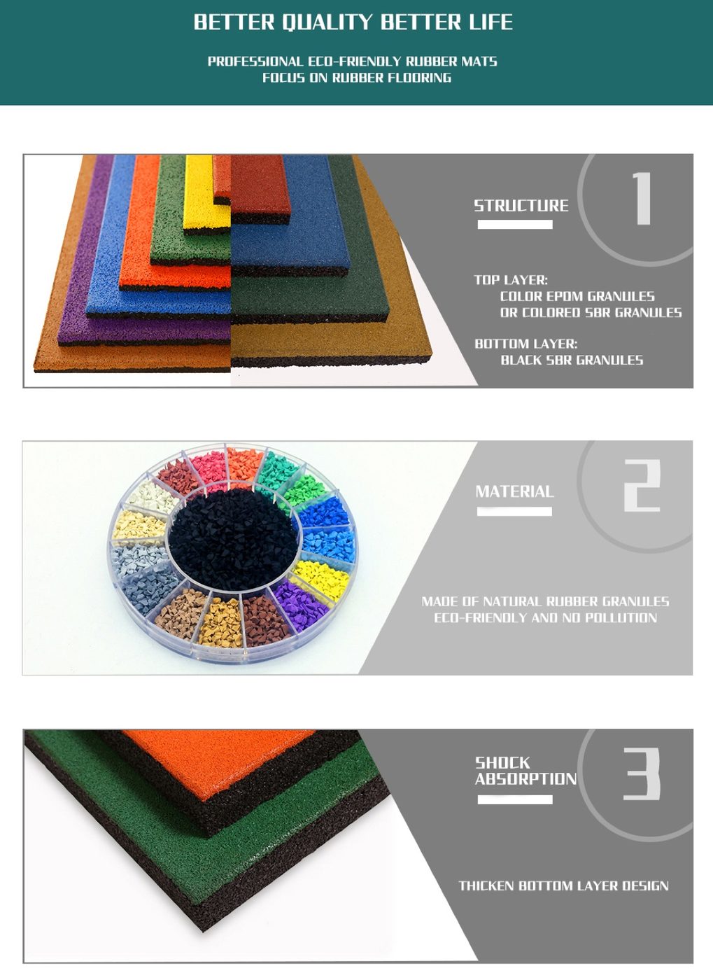 Lattice Bottom Rubber Floor Tile detailed technical sheet 1