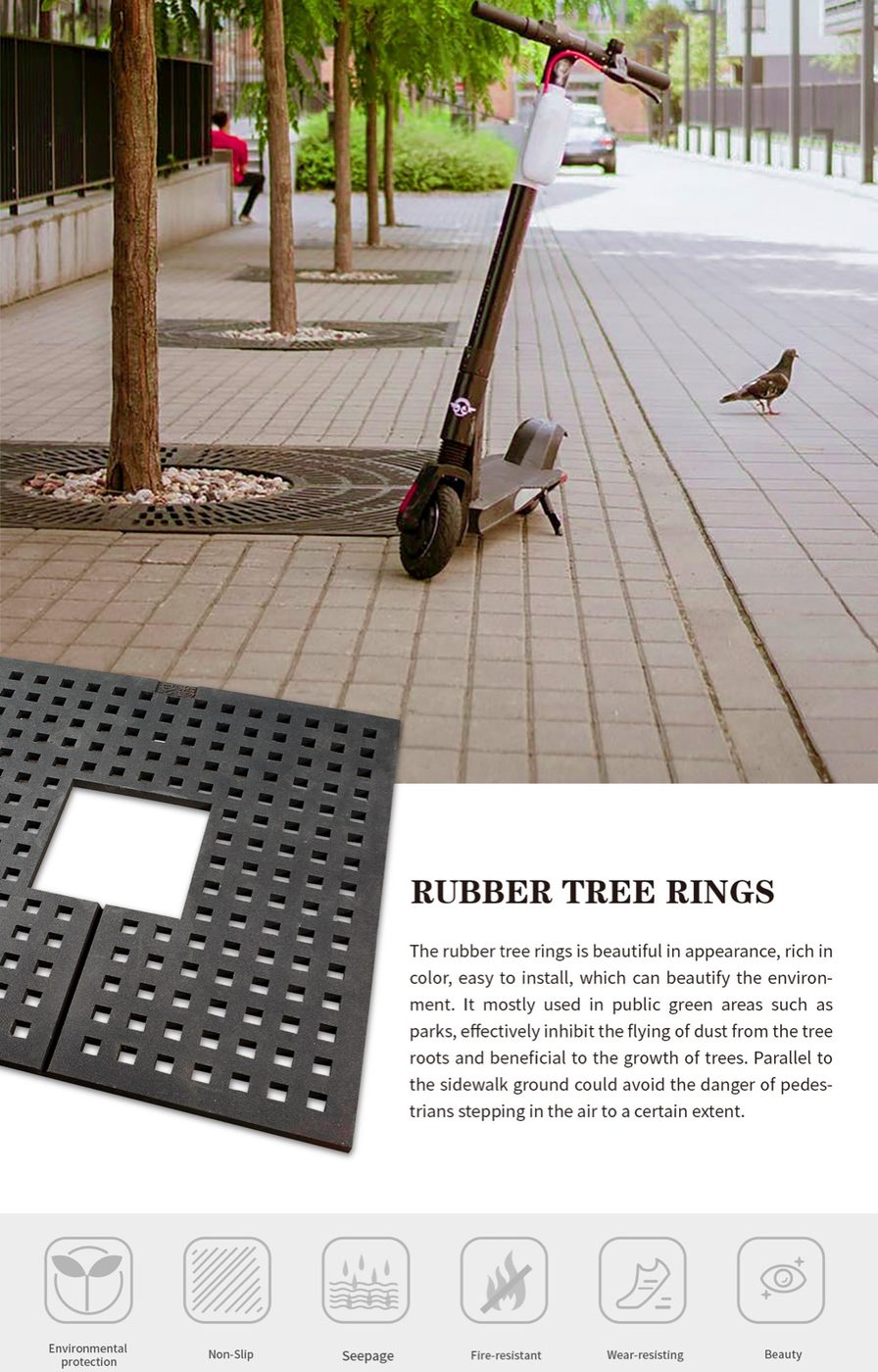Green Big Rubber Mulch Tree Ring detailed technical sheet 1