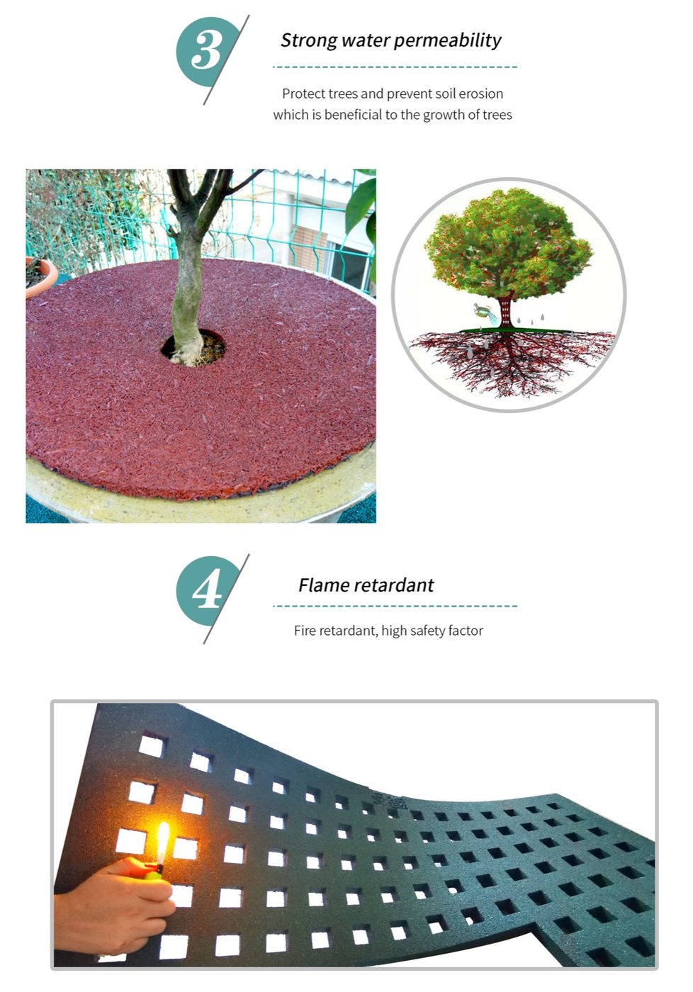 Green Big Rubber Mulch Tree Ring detailed technical sheet 3